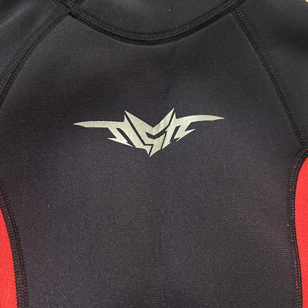 Seaskin Kids Full Wetsuit in Black and Red Neoprene - Picture 2 of 6